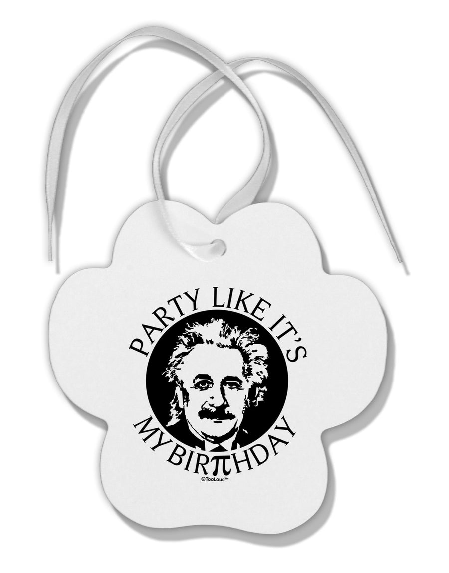 Pi Day - Birthday Design Paw Print Shaped Ornament by TooLoud-Ornament-TooLoud-White-Davson Sales