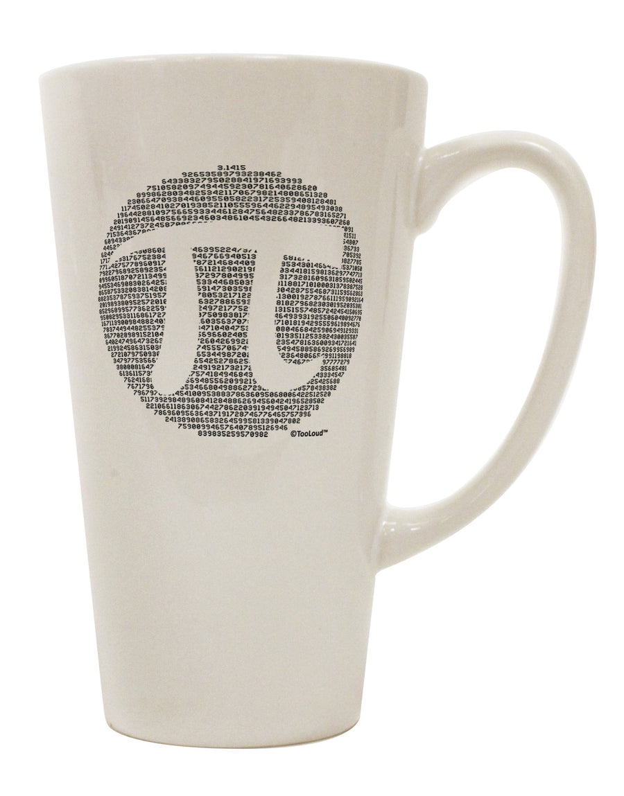 Pi Day Design - Pi Circle Cutout 16 Ounce Conical Latte Coffee Mug for Drinkware Enthusiasts - TooLoud-Conical Latte Mug-TooLoud-White-Davson Sales