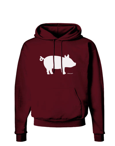 Pig Silhouette Design Dark Hoodie Sweatshirt by TooLoud-Hoodie-TooLoud-Maroon-Small-Davson Sales