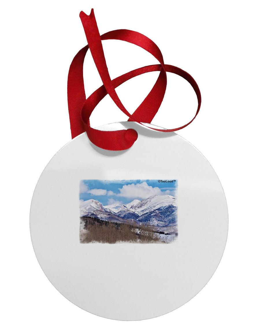 Pikes Peak Circular Metal Ornament-Ornament-TooLoud-White-Davson Sales