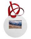 Pikes Peak CO Mountains Circular Metal Ornament by TooLoud-Ornament-TooLoud-White-Davson Sales