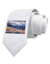 Pikes Peak CO Mountains Text Printed White Necktie by TooLoud