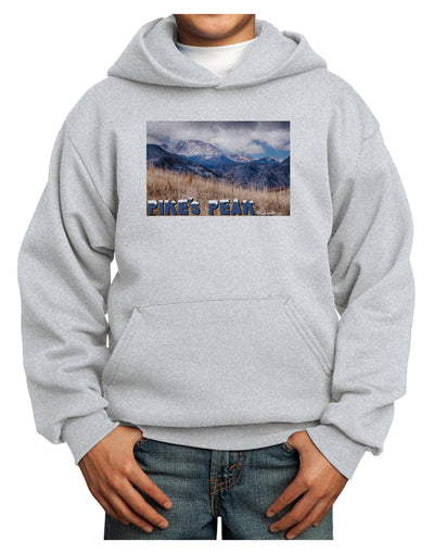 Pikes Peak CO Mountains Text Youth Hoodie Pullover Sweatshirt by TooLoud-Youth Hoodie-TooLoud-Ash-XS-Davson Sales