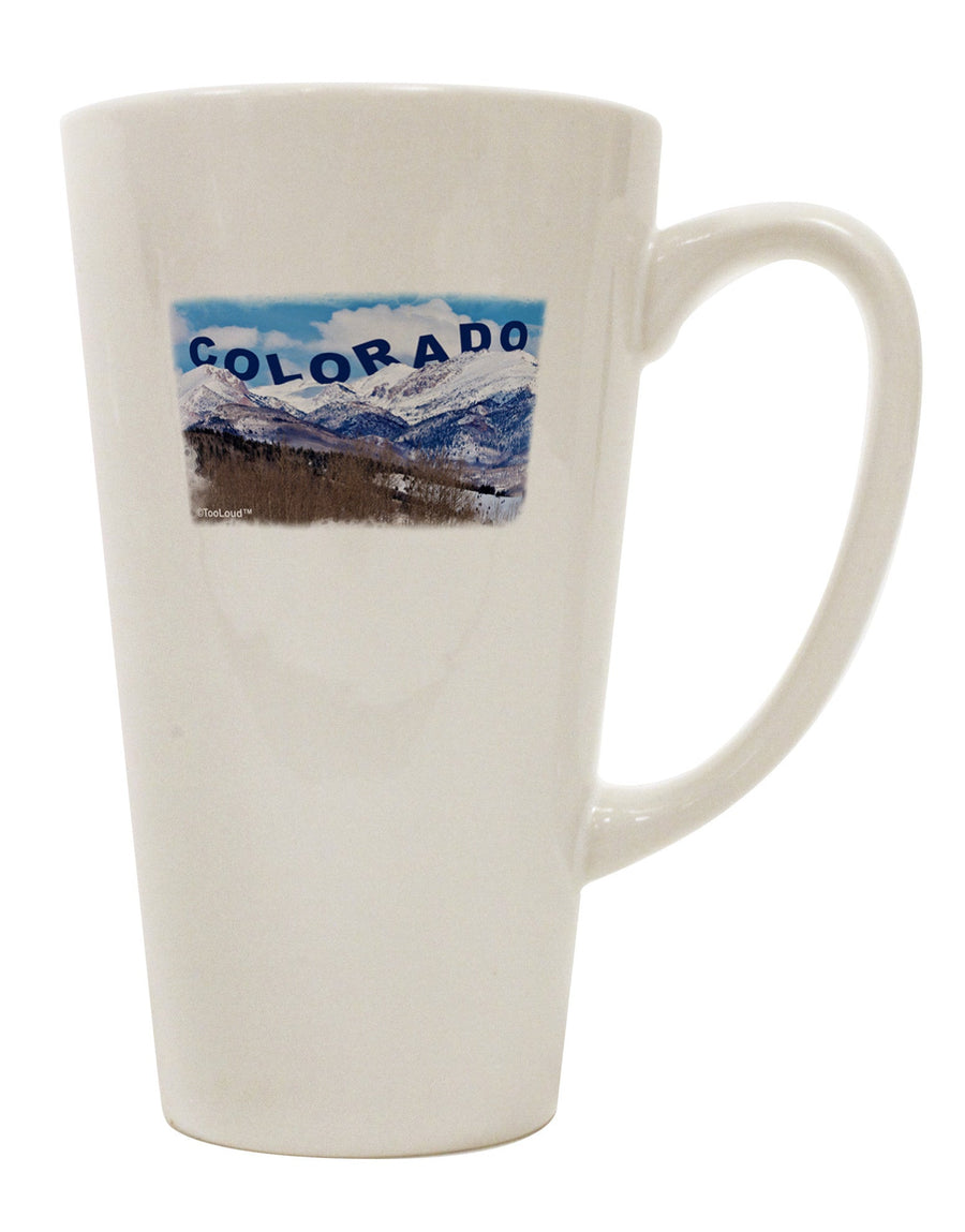 Pikes Peak Conical Latte Coffee Mug - Expertly Crafted Drinkware-Conical Latte Mug-TooLoud-White-Davson Sales