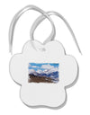 Pikes Peak Paw Print Shaped Ornament-Ornament-TooLoud-White-Davson Sales