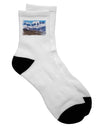 Pikes Peak Text Adult Short Socks - Ideal Footwear for the Fashion-forward Shopper-Socks-TooLoud-White-Ladies-4-6-Davson Sales