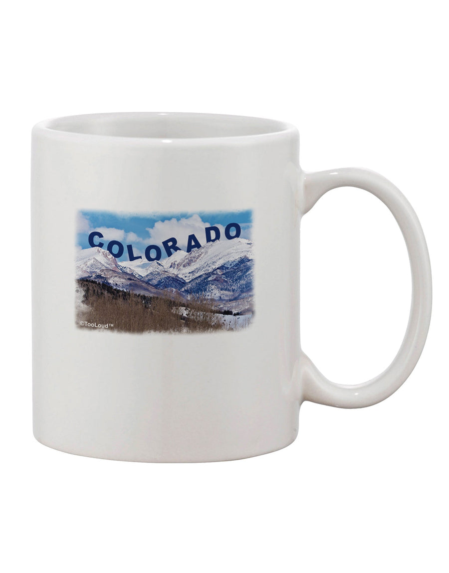 Pikes Peak Text Embellished 11 oz Coffee Mug - TooLoud-11 OZ Coffee Mug-TooLoud-White-Davson Sales