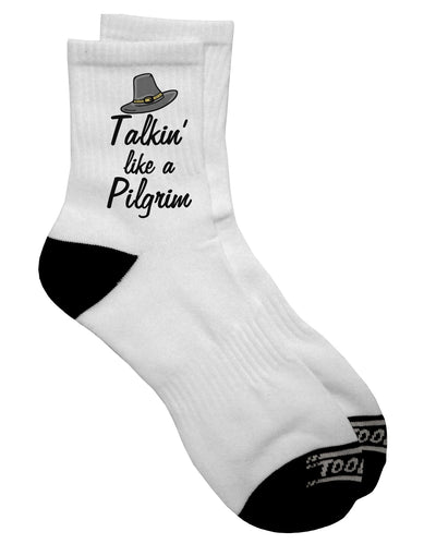 Pilgrim-Inspired Dark Adult Socks - Enhance Your Conversations with Style - TooLoud-Socks-TooLoud-Short-Ladies-4-6-Davson Sales