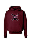 Pink and Black Crossbones Girl Dark Hoodie Sweatshirt-Hoodie-TooLoud-Maroon-Small-Davson Sales