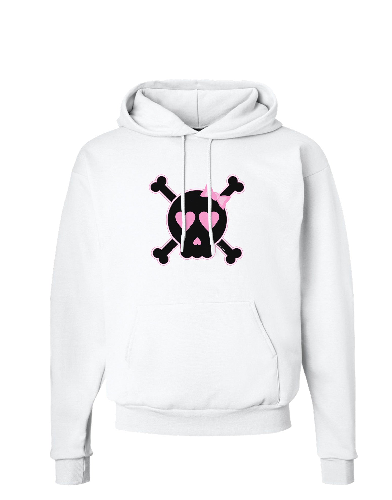 Pink and Black Crossbones Girl Hoodie Sweatshirt-Hoodie-TooLoud-White-Small-Davson Sales