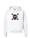 Pink and Black Crossbones Girl Hoodie Sweatshirt-Hoodie-TooLoud-White-Small-Davson Sales