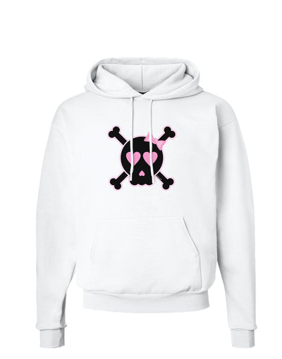 Pink and Black Crossbones Girl Hoodie Sweatshirt-Hoodie-TooLoud-White-Small-Davson Sales