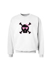 Pink and Black Crossbones Girl Sweatshirt-Sweatshirts-TooLoud-White-Small-Davson Sales