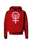Pink Distressed Feminism Symbol Dark Hoodie Sweatshirt-Hoodie-TooLoud-Red-Small-Davson Sales
