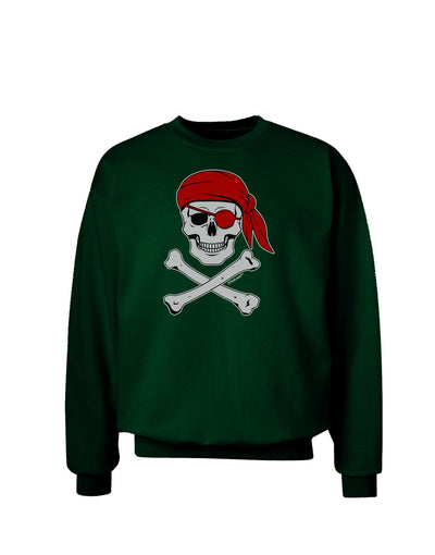 Pirate Skull Adult Dark Sweatshirt-Sweatshirts-TooLoud-Deep-Forest-Green-Small-Davson Sales