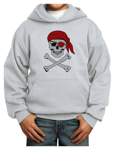 Pirate Skull Youth Hoodie Pullover Sweatshirt-Youth Hoodie-TooLoud-Ash-XS-Davson Sales