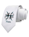 Pisces Symbol Printed White Necktie