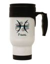 Pisces Symbol Stainless Steel 14oz Travel Mug-Travel Mugs-TooLoud-White-Davson Sales