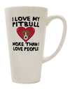 Pitbull Adoration Conical Latte Coffee Mug - Crafted by a Drinkware Expert-Conical Latte Mug-TooLoud-White-Davson Sales