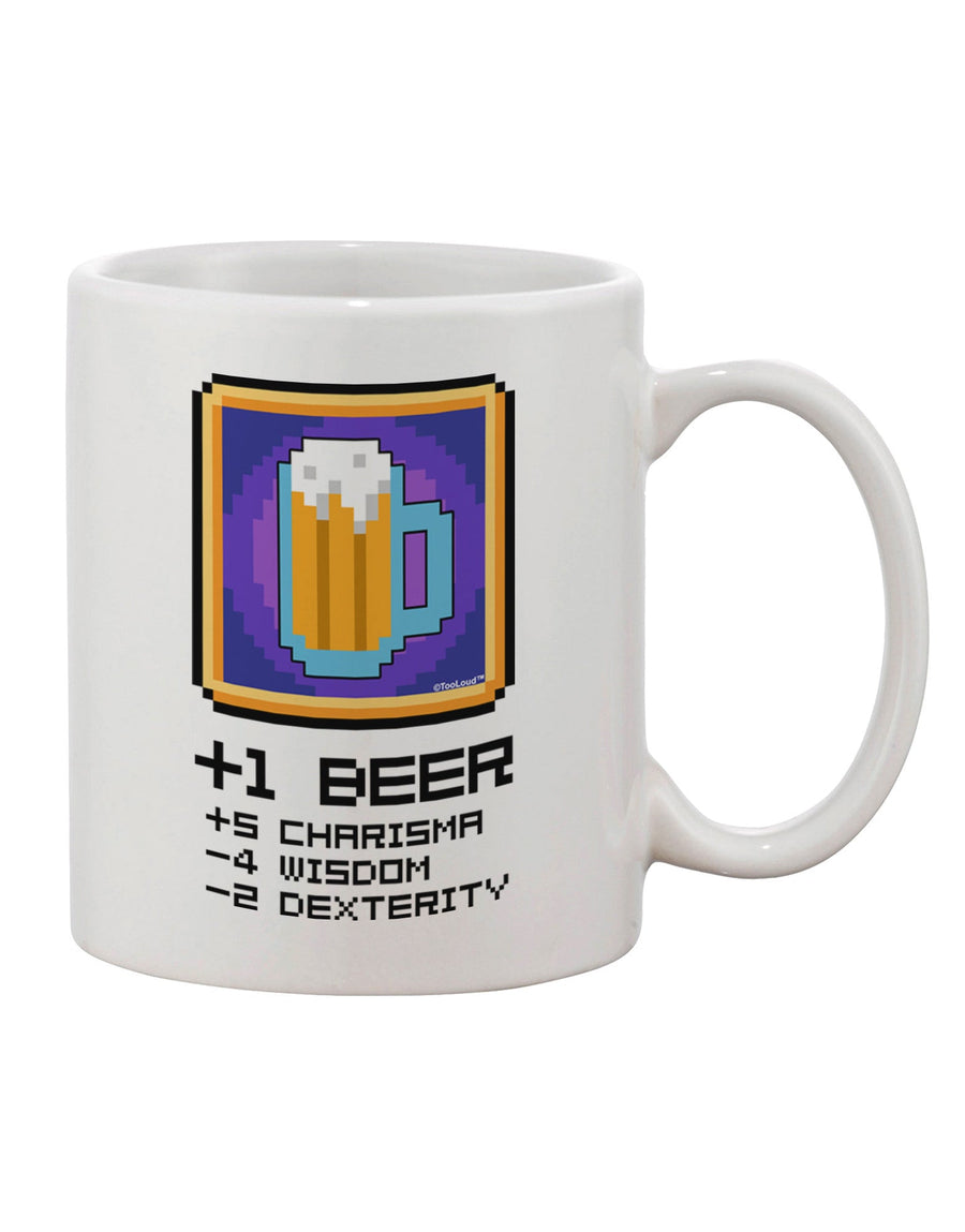 Pixel Beer Design on 11 oz Coffee Mug - TooLoud-11 OZ Coffee Mug-TooLoud-White-Davson Sales