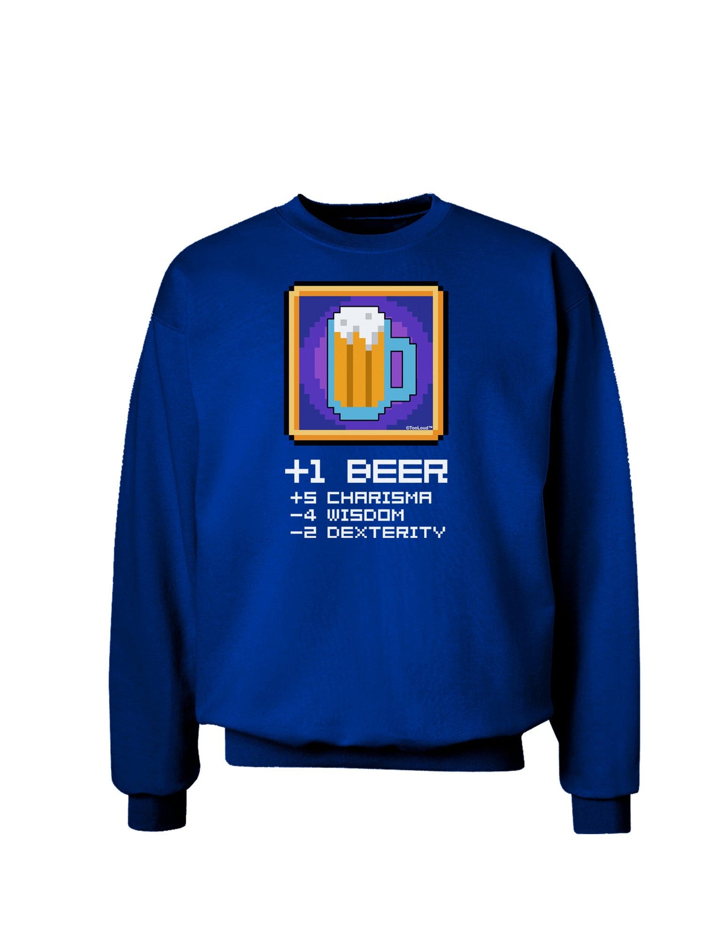 Pixel Beer Item Adult Dark Sweatshirt-Sweatshirts-TooLoud-Deep-Royal-Blue-Small-Davson Sales