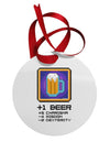 Pixel Beer Item Circular Metal Ornament-Ornament-TooLoud-White-Davson Sales