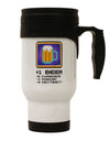 Pixel Beer Item Stainless Steel 14oz Travel Mug-Travel Mugs-TooLoud-White-Davson Sales