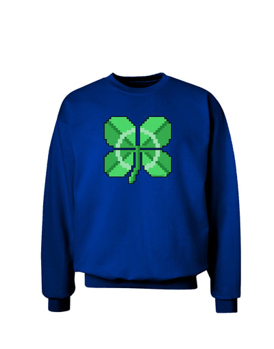 Pixel Four Leaf Clover Adult Dark Sweatshirt-Sweatshirts-TooLoud-Deep-Royal-Blue-Small-Davson Sales