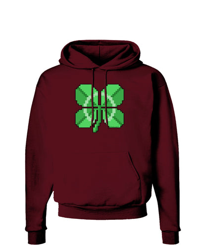 Pixel Four Leaf Clover Dark Hoodie Sweatshirt-Hoodie-TooLoud-Maroon-Small-Davson Sales