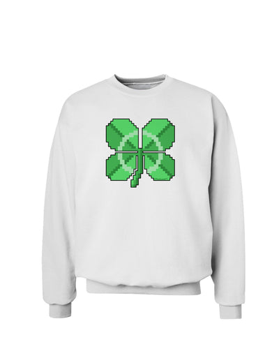 Pixel Four Leaf Clover Sweatshirt-Sweatshirts-TooLoud-White-Small-Davson Sales