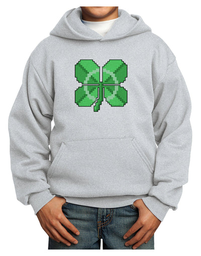 Pixel Four Leaf Clover Youth Hoodie Pullover Sweatshirt-Youth Hoodie-TooLoud-Ash-XS-Davson Sales