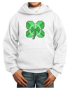 Pixel Four Leaf Clover Youth Hoodie Pullover Sweatshirt-Youth Hoodie-TooLoud-White-XS-Davson Sales