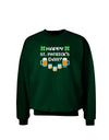 Pixel Happy St Patricks Day Adult Dark Sweatshirt-Sweatshirts-TooLoud-Deep-Forest-Green-Small-Davson Sales