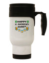 Pixel Happy St Patricks Day Stainless Steel 14oz Travel Mug-Travel Mugs-TooLoud-White-Davson Sales