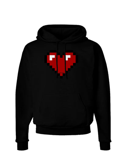 Pixel Heart Design 1 - Valentine's Day Dark Hoodie Sweatshirt-Hoodie-TooLoud-Black-Small-Davson Sales