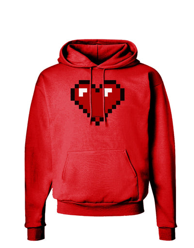 Pixel Heart Design 1 - Valentine's Day Dark Hoodie Sweatshirt-Hoodie-TooLoud-Red-Small-Davson Sales