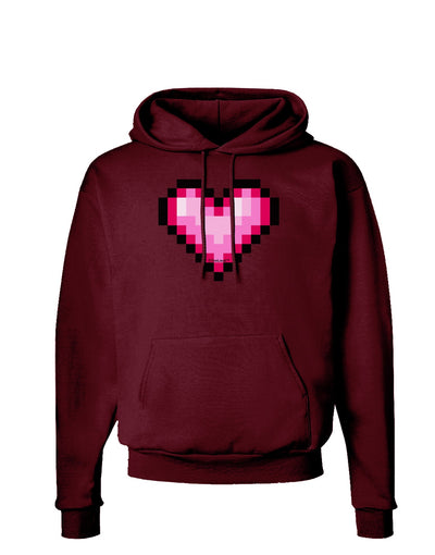 Pixel Heart Design B - Valentine's Day Dark Hoodie Sweatshirt by TooLoud-Hoodie-TooLoud-Maroon-Small-Davson Sales