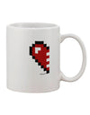 Pixel Heart Design Left Printed 11 oz Coffee Mug for Couples - Expertly Crafted by a Drinkware Connoisseur - TooLoud