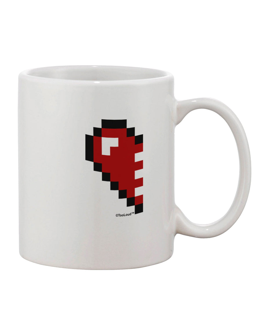 Pixel Heart Design Left Printed 11 oz Coffee Mug for Couples - Expertly Crafted by a Drinkware Connoisseur - TooLoud-11 OZ Coffee Mug-TooLoud-White-Davson Sales