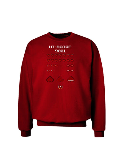 Pixel Heart Invaders Design Adult Dark Sweatshirt-Sweatshirts-TooLoud-Deep-Red-Small-Davson Sales