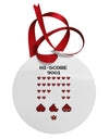 Pixel Heart Invaders Design Circular Metal Ornament-Ornament-TooLoud-White-Davson Sales