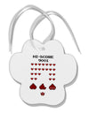 Pixel Heart Invaders Design Paw Print Shaped Ornament-Ornament-TooLoud-White-Davson Sales