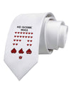 Pixel Heart Invaders Design Printed White Necktie