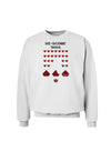 Pixel Heart Invaders Design Sweatshirt-Sweatshirts-TooLoud-White-Small-Davson Sales