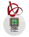 Pixel Irish Charm Item Circular Metal Ornament-Ornament-TooLoud-White-Davson Sales