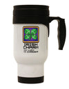 Pixel Irish Charm Item Stainless Steel 14oz Travel Mug-Travel Mugs-TooLoud-White-Davson Sales