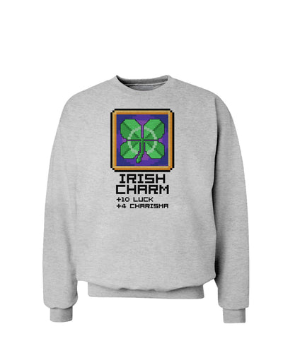 Pixel Irish Charm Item Sweatshirt-Sweatshirts-TooLoud-AshGray-Small-Davson Sales