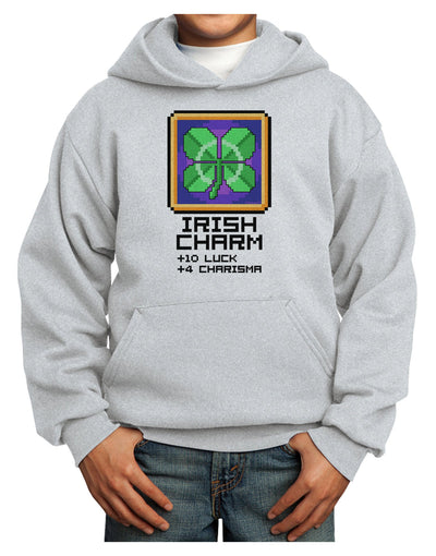 Pixel Irish Charm Item Youth Hoodie Pullover Sweatshirt-Youth Hoodie-TooLoud-Ash-XS-Davson Sales