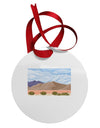 Pixel Landscape - Desert Circular Metal Ornament-Ornament-TooLoud-White-Davson Sales