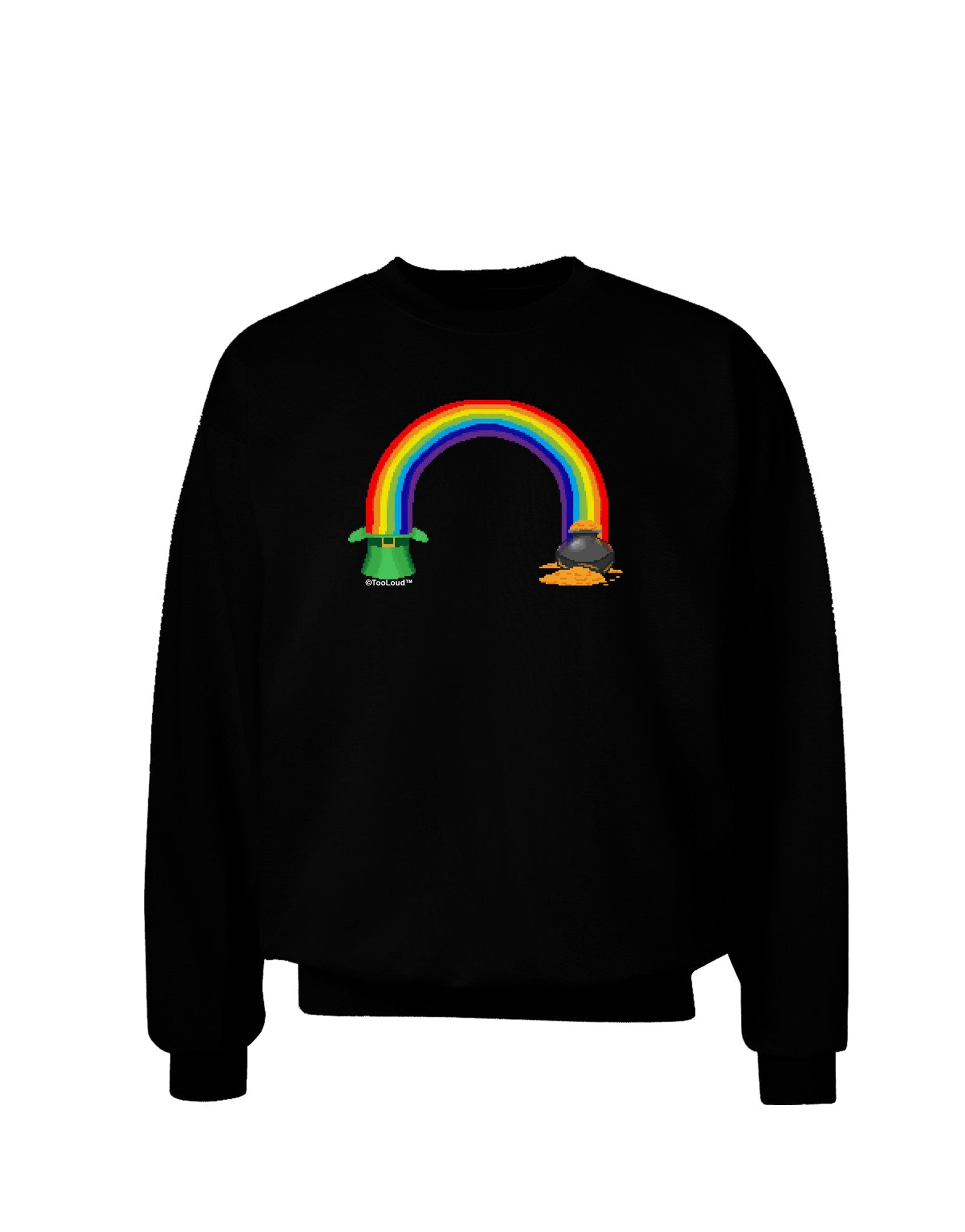 Pixel Pot of Gold Adult Dark Sweatshirt-Sweatshirts-TooLoud-Black-Small-Davson Sales